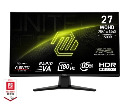 MSI MAG 274CQFDE 27" Buet WQHD Gaming Skjerm 180Hz 0,5ms Sort MSI MAG 274CQFDE 27" Buet WQHD Gaming Skjerm 180Hz 0,5ms Sort