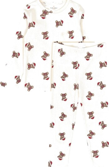 The New Tnstholiday Teddy Rib Night Set   GARDENIA AOP   104