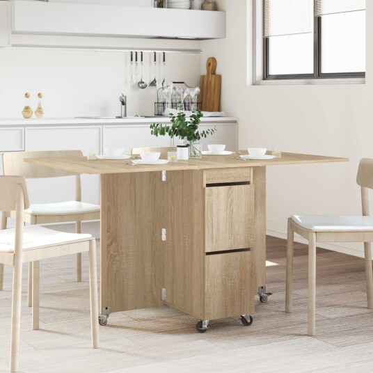 vidaXL Spisebord 140 x 80 x 77 cm Konstruert tre Sonoma eik