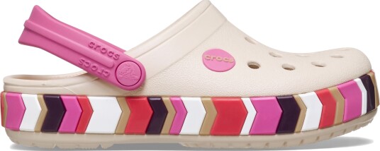 Crocs Crocband Chevron Band Kids Tøfler Frappé/Quiet Rose 25 26