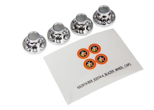 Traxxas 8164 Wheel Center Caps Chrome 4 Requires Stub Axle #8 Traxxas 8164 Wheel Center Caps Chrome 4 Requires Stub Axle #8