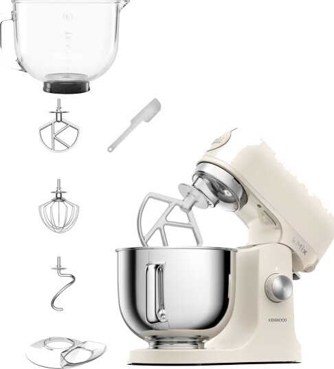 Kenwood kMix KMX751ACR kjøkkenmaskin med ekstra glassbolle 5 liter cream Kenwood kMix KMX751ACR kjøkkenmaskin med ekstra glassbolle 5 liter cream