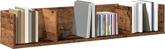 Veggmontert CD-hylle gammelt tre 100x18x18 cm konstruert tre 8721158434852