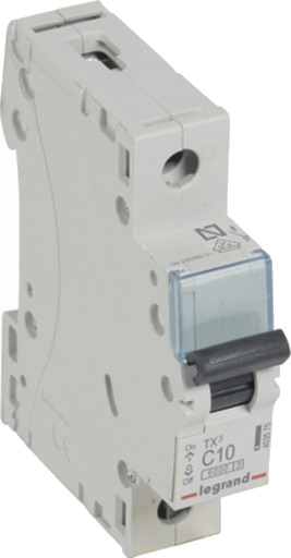 Legrand 10 stk TX³ MCB automatsikring C10 1P 1M 6/6kA