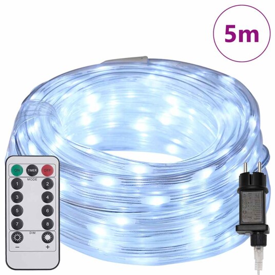 Lyskabel med 120 LED Kald Hvit 5 m PVC Lyskabel med 120 LED Kald Hvit 5 m PVC