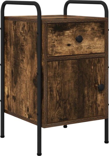 vidaXL Nattbordskap Røkt Eik 35 x 36,5 x 61 cm Konstruert tre