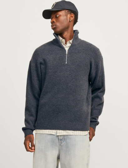 Jack & Jones Jorollie Knit Half Zip Sn Grey L