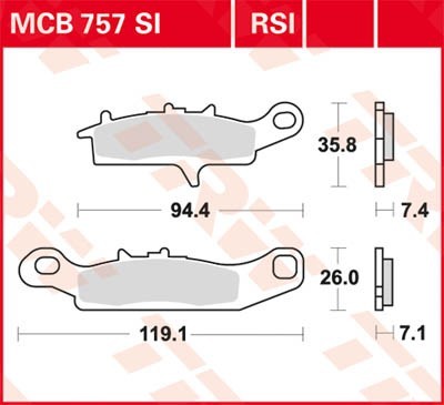 Bremseklosser TRW MCB757SI