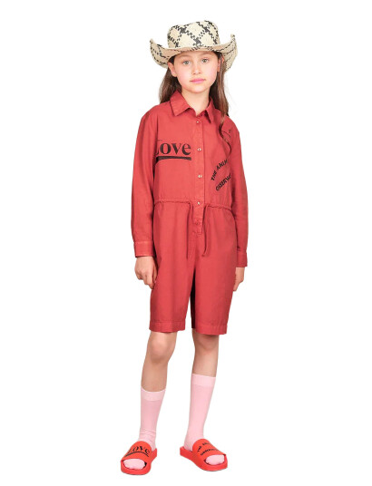 THE ANIMALS OBSERVATORY Squirrel Kid Short Jumpsuit Red   Red   10 Y