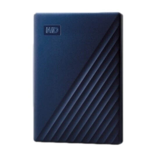 WD My Passport 4TB Ekstern Harddisk med USB 3.2 Gen 1 og 256-biters Kryptering - Blå