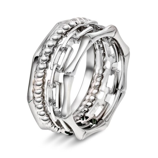 Pan Jewelry, Ringer i 925 rodinert sølv 4 pk., størrelse 50