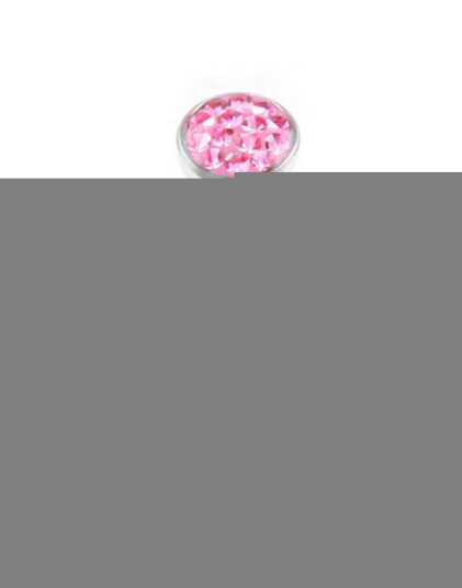 Aab Piercing Plugg Dekorert med Rosa Stener Strl 8 mm
