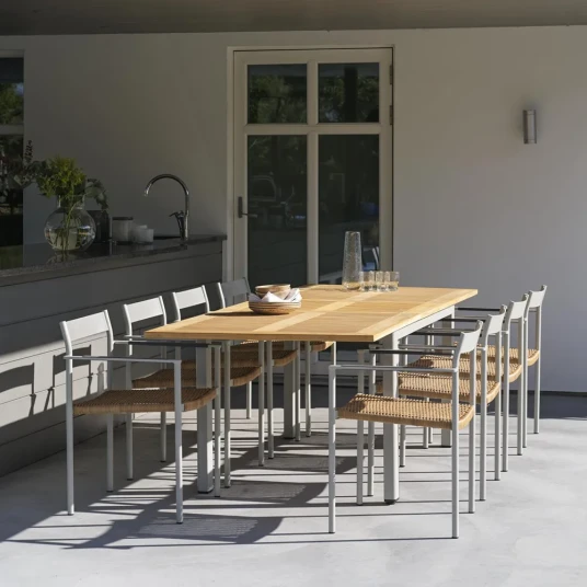 Brafab Lyon Spiseborf 100x224 304 Cm Light Grey/Teak