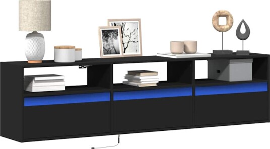 vidaXL TV-veggskap med LED svart 180x31x45 cm vidaXL TV-veggskap med LED svart 180x31x45 cm