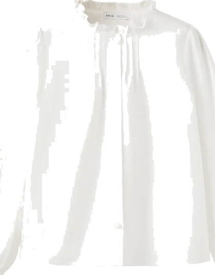 Mango Gathered Details Cotton Shirt White 7