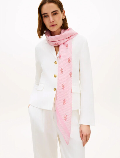 Tommy Hilfiger Th Script Monogram Linen Square Pink ONE SIZE Tommy Hilfiger Th Script Monogram Linen Square Pink ONE SIZE