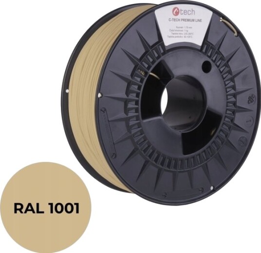 3D-Utskriftsfilament C-Tech Premium Line Pla Beige Ral1001 1.75 Mm 1 Kg 3D-Utskriftsfilament C-Tech Premium Line Pla Beige Ral1001 1.75 Mm 1 Kg