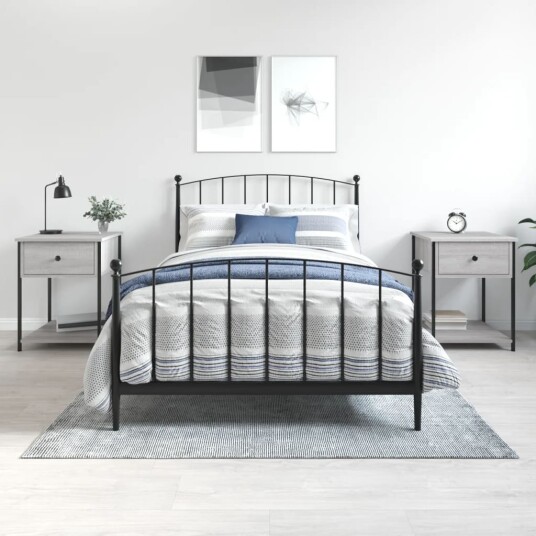 vidaXL Nattbord 2 stk grå sonoma eik 44x45x58 cm konstruert tre