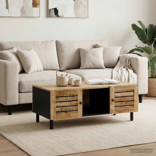 vidaXL Kaffebord Naturlig 100 x 54 x 40 cm Massiv mango tre