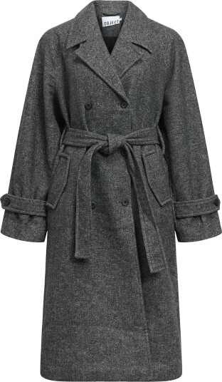 Object Objriki L/S Re Long Coat Div Grey 42