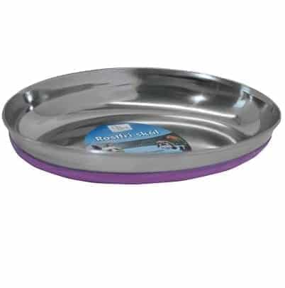Katteskål Oval Rustfri Antiskli Purple Lilla