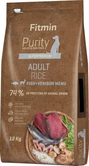 Fitmin Tørrfôr Adult Dog Purity Rice Med Hjort Fisk 12 kg