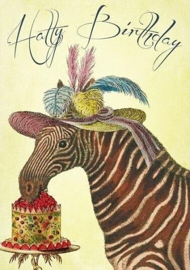 Madame Treacle Madame Treacle Kort B6 Med Konvolutt Bursdag Zebra I Hatt
