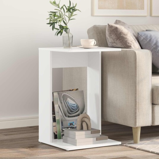 vidaXL Sidetabell Hvit 40 x 38 x 62,5 cm Konstruert tre