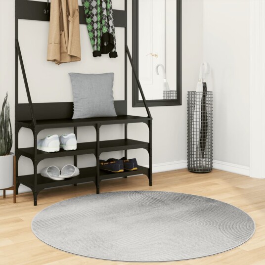 vidaXL Rug IZA kort luv skandinavisk utseende grå Ø 120 cm vidaXL Rug IZA kort luv skandinavisk utseende grå Ø 120 cm