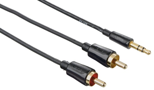 Hama Flexi-Slim 1,5 m komposittkabel 3,5 mm til 2 x RCA Svart