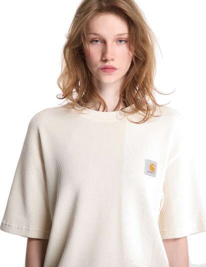 T skjorte Carhartt WIP S/S Nelson Waffle T Shirt UNISEX Natural XXL
