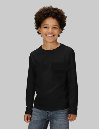 Calvin Klein Pocket Ls T Shirt Black 170