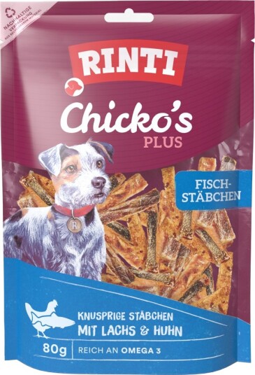 Rinti Extra Chicko Plus Fiskepinner 3 X 80 G Rinti Extra Chicko Plus Fiskepinner 3 X 80 G