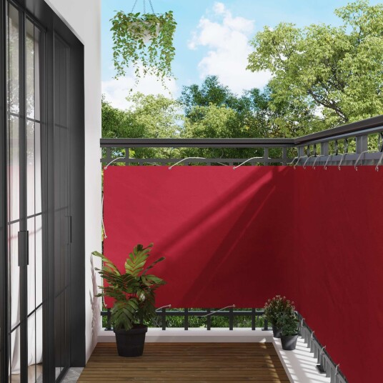  Balkong Skjerm Rød 110 x 1000 cm Oxford Stoff