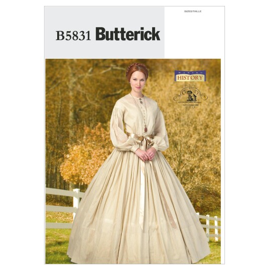 Butterick 5831- Historisk kjole B5 (8-10-12-14-16)