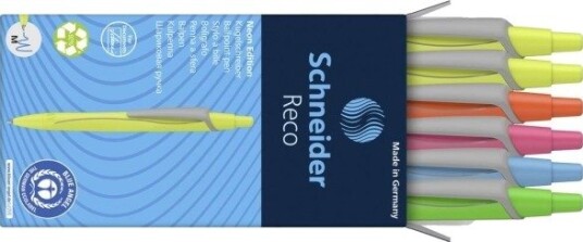Schneider Schreibgeräte Kulepenn Reco Fargesortert Skriverfarge Blå 6 Stk. (131986)