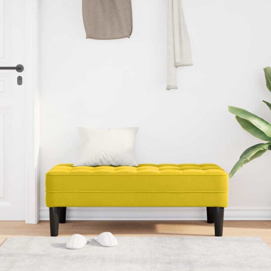 Benk Gul 113x57x39 cm Fløyel Benk Gul 113x57x39 cm Fløyel