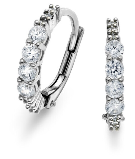 Pan Jewelry, Øreringer i 925 sølv med zirkonia Pan Jewelry, Øreringer i 925 sølv med zirkonia