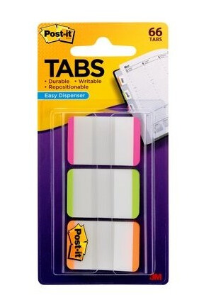 3M 686L-Pgo Blank Faneindeks Grånn Oransje Rosa Hvit Pakke 25,4 Mm 3,81 Cm
