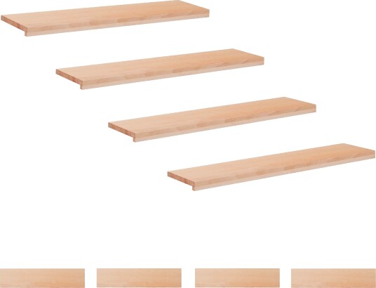 vidaXL Trappetrinn 8 stk. 110 x 25 x 2 cm Naturlig Massiv bøketre