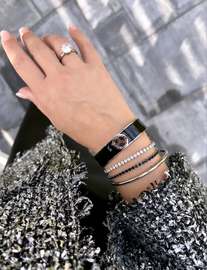 By Jolima Tube Bangle Silver