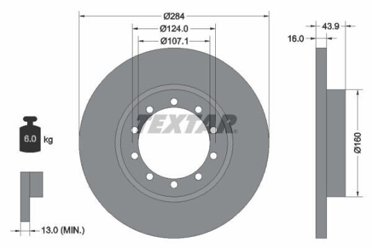 Bremseskive TEXTAR 93242500