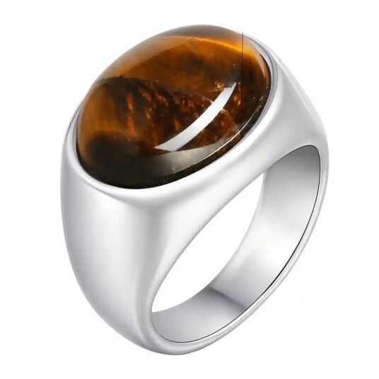 Oval signet tigereye herre ring med stil. Oval signet tigereye herre ring med stil.