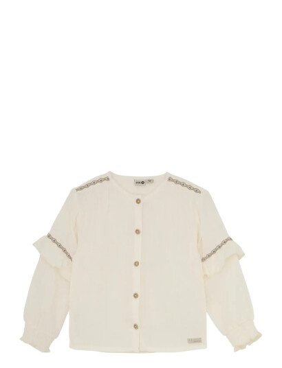 Daily 7 Shirt Longsleeve Ruffle - Cream - 116