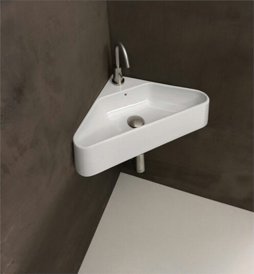 Lavabo Axa Corner Vegghengt Servant 560x425/425x120 mm, Hvit