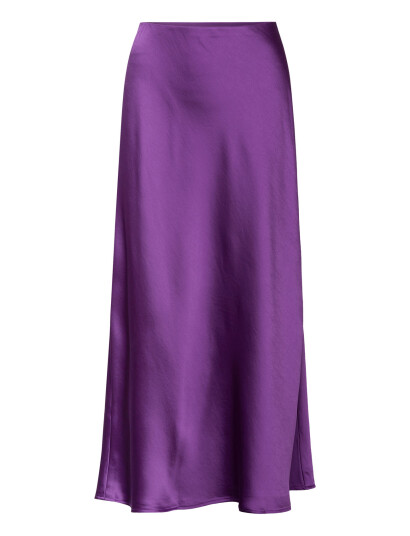Mango Midi Satin Skirt Purple XS