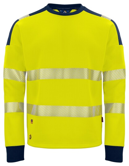 ProJob 6108 Sweatshirt En Iso 20471 Kl 3/2 Yellow/Navy L