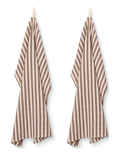STUDIO FEDER Penny Tea Towel 2- Pack - Cot/Lin - Brown - 50X 70CM STUDIO FEDER Penny Tea Towel 2- Pack - Cot/Lin - Brown - 50X 70CM