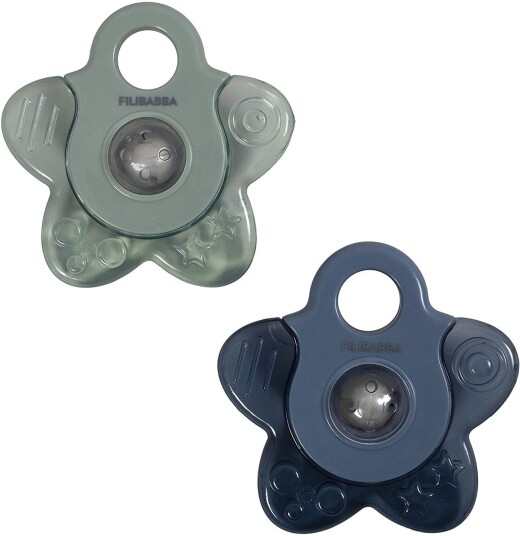 Filibabba Teether - Cooling star 2-pack Blå mix