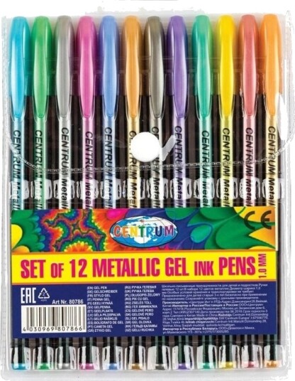 Gelpennsett Metallic 12 Farger 80786 Gelpennsett Metallic 12 Farger 80786